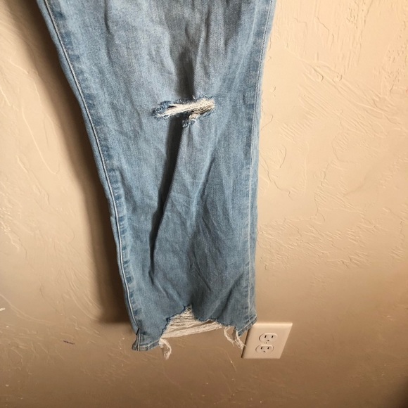 Uniqlo High Rise Skinny Distressed Flare Raw Hem Jeans - Picture 3 of 9